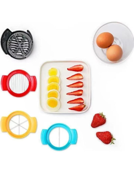 Cortador de Huevos Vilbocr 4 en 1 Acero Inoxidable Verde
