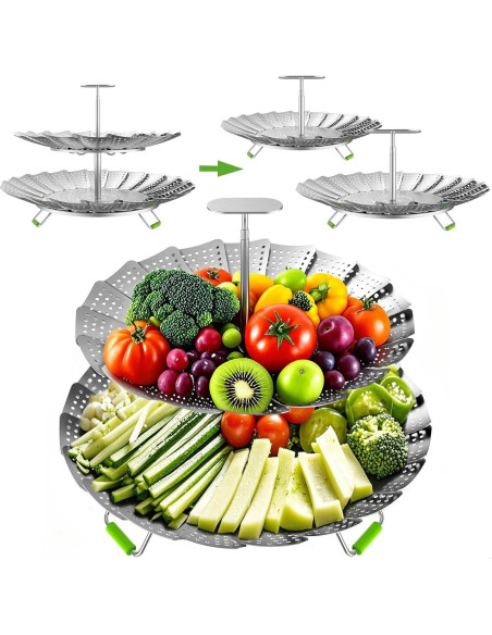 Cesta de Vapor de Verduras VOGARB 2 Capas Acero Inoxidable Cesta de Vapor de Verduras VOGARB 2 Capas Acero Inoxidable
