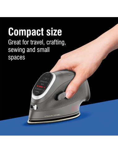 Plancha Mini de Vapor CHI 1000W Cerámica Titanio Viaje