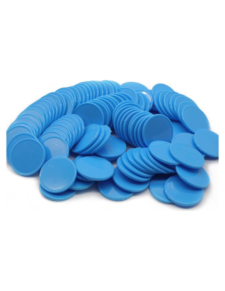 Juego de 100 Fichas de Plástico para Aprendizaje 25 mm Azul Juego de 100 Fichas de Plástico para Aprendizaje 25 mm Azul
