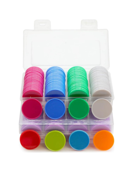 Juego de 100 Fichas de Plástico para Aprendizaje 25 mm Azul Juego de 100 Fichas de Plástico para Aprendizaje 25 mm Azul