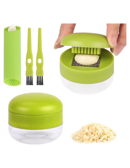 Prensa de Ajo Woonmart Acero Inoxidable 2 Pcs con Pelador Prensa de Ajo Woonmart Acero Inoxidable 2 Pcs con Pelador