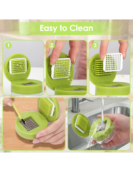 Juego de Prensa de Ajo PINYUE 2 Piezas Acero Inoxidable Juego de Prensa de Ajo PINYUE 2 Piezas Acero Inoxidable