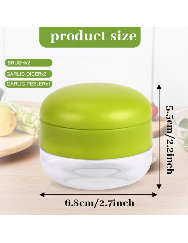Prensa de Ajo Woonmart Acero Inoxidable 2 Pcs con Pelador