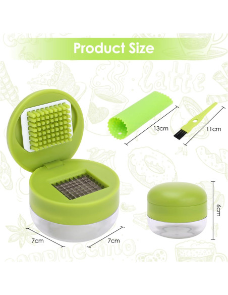 Juego de Prensa de Ajo PINYUE 2 Piezas Acero Inoxidable Juego de Prensa de Ajo PINYUE 2 Piezas Acero Inoxidable