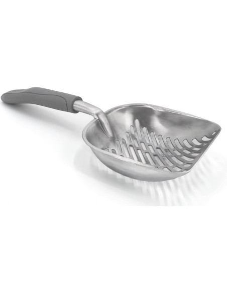 Pala para Arena de Gato QIYADIN de Aluminio Gris 35 cm Pala para Arena de Gato QIYADIN de Aluminio Gris 35 cm