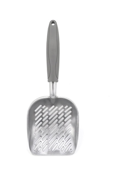 Pala para Arena de Gato QIYADIN de Aluminio Gris 35 cm Pala para Arena de Gato QIYADIN de Aluminio Gris 35 cm