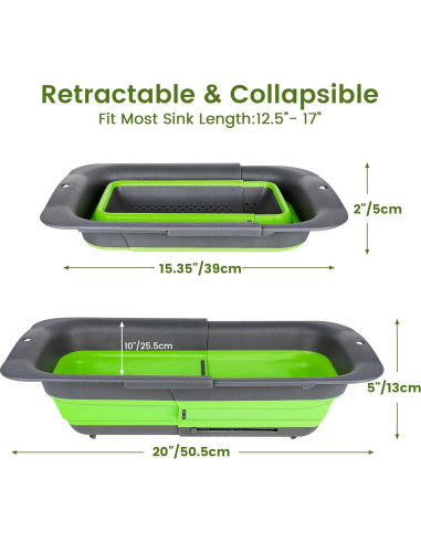Colador Plegable ROTTOGOON 7Qt Ajustable Verde