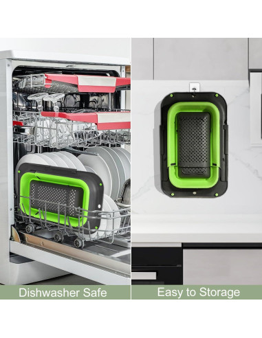 Colador Plegable ROTTOGOON 7Qt Ajustable Verde
