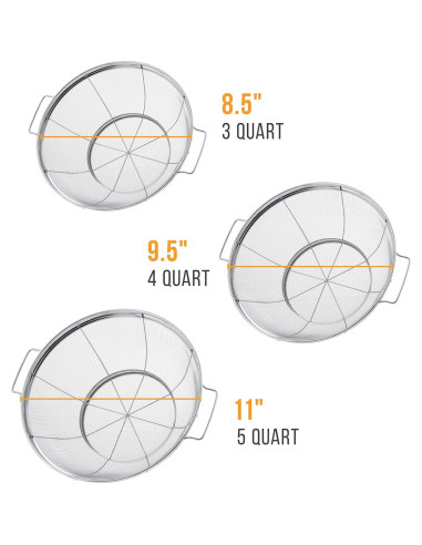 Juego de Coladores de Acero Inoxidable U.S. Kitchen Supply - 3 Piezas