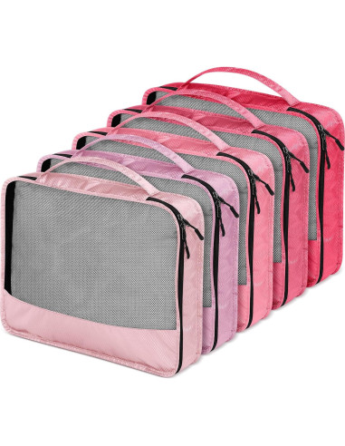 5 Cubos de Empaque Bulyoou Rosa para Maleta L