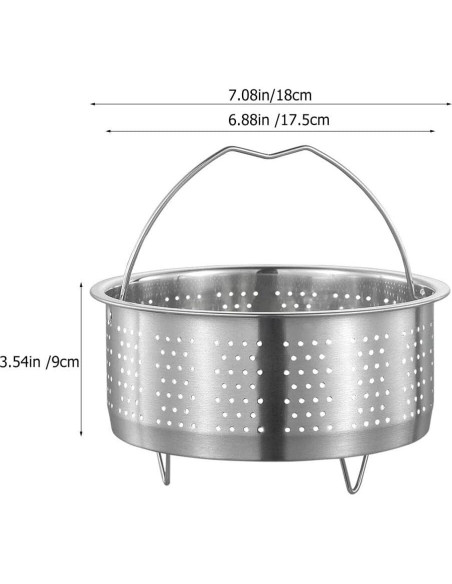 Cesta de Vapor Acero Inoxidable Luxshiny 17.5x17.5x9 cm Cesta de Vapor Acero Inoxidable Luxshiny 17.5x17.5x9 cm