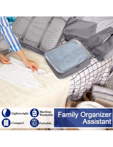 28 Piezas Organizadores de Equipaje Reginary Nylon Oscuro