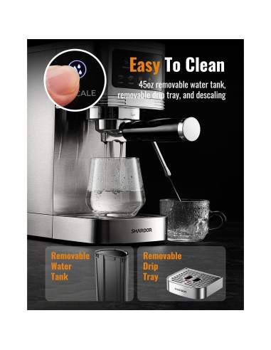 Máquina de Espresso SHARDOR CM1661 20 Bar con Espumador