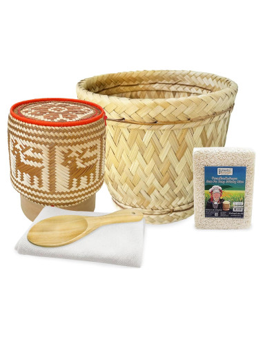 Juego de Cestas de Vapor de Bambú Deluxe PANWA 1L con Olla