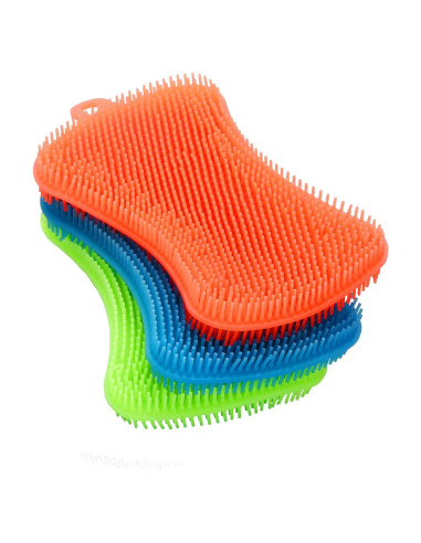 3 Esponjas de Silicona OstWony Grado Alimenticio Multiusos
