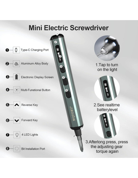 Destornillador Eléctrico MQFORU 72 en 1 con Pantalla LED Destornillador Eléctrico MQFORU 72 en 1 con Pantalla LED