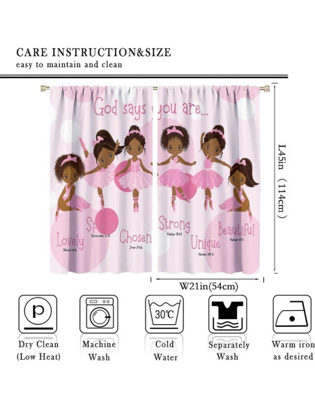 Cortinas para Niñas SXXLDNG 2 Paneles 53x113 cm Rosa Cortinas para Niñas SXXLDNG 2 Paneles 53x113 cm Rosa