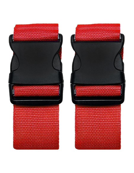 2 Cinturones de Maleta Ajustables Jmuoyld Rojos 120-200cm 2 Cinturones de Maleta Ajustables Jmuoyld Rojos 120-200cm