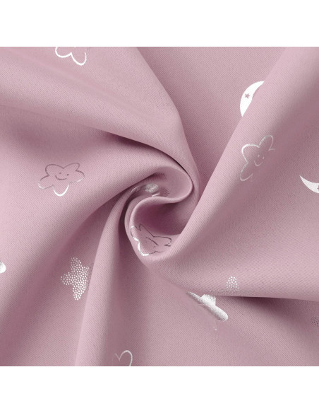 Cortinas Opacas BGment Rosadas 52x63 cm Estrellas y Luna Cortinas Opacas BGment Rosadas 52x63 cm Estrellas y Luna