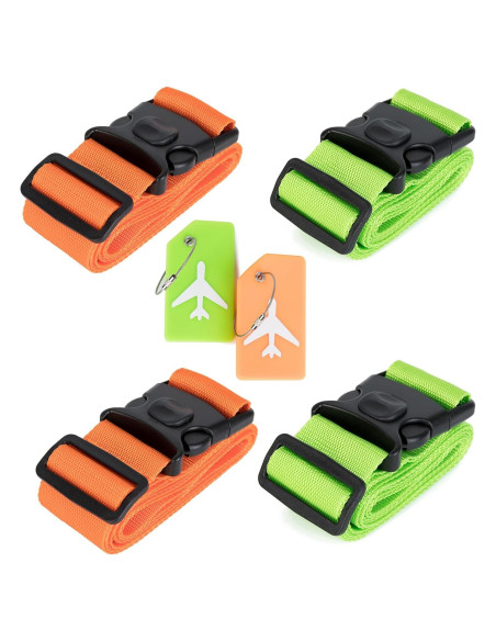 Correas de Equipaje Ajustables Agirlvct 198 cm con Etiquetas Correas de Equipaje Ajustables Agirlvct 198 cm con Etiquetas