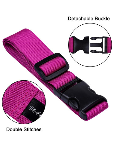 Correa de Equipaje Ajustable Wisdompro 2 Pcs 31 cm Púrpura