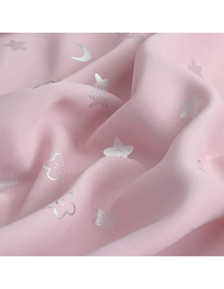 Cortinas Opacas BGment Rosadas 52x63 cm Estrellas y Luna Cortinas Opacas BGment Rosadas 52x63 cm Estrellas y Luna