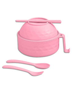 Tazón de Ramen IHVATO Rosa 820 ml Apto Microondas Set 6 Piezas