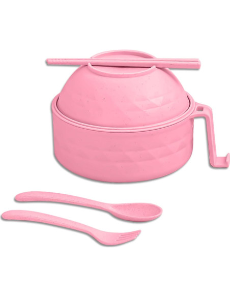 Tazón de Ramen IHVATO Rosa 820 ml Apto Microondas Set 6 Piezas Tazón de Ramen IHVATO Rosa 820 ml Apto Microondas Set 6 Piezas