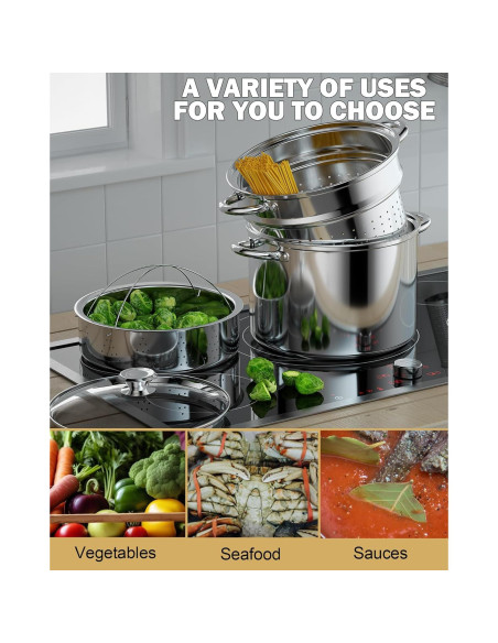 Set de Olla de Pasta 8 Litros Cook N Home 4 Piezas Set de Olla de Pasta 8 Litros Cook N Home 4 Piezas