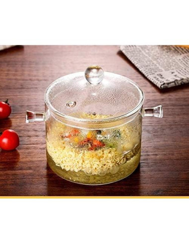 Olla de vidrio KINO 1.5L borosilicato clara 15cm