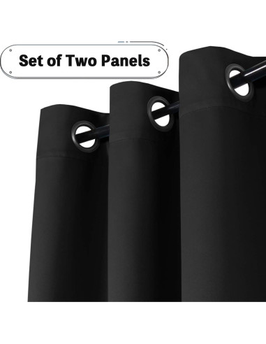Cortinas Blackout Turquoize 2 Paneles 132x160 cm Negros