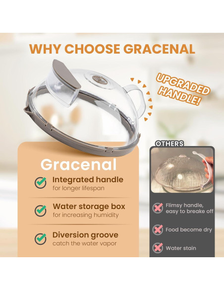 Cubierta para Microondas Gracenal 10" con Mango y Vaporizador Cubierta para Microondas Gracenal 10" con Mango y Vaporizador