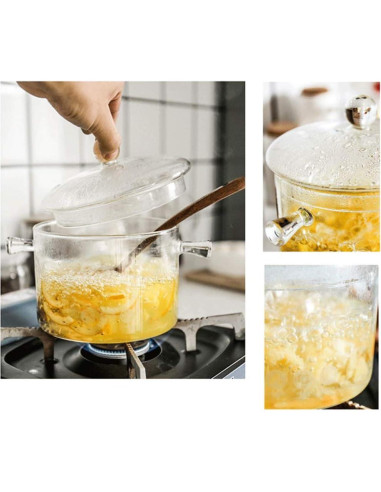 Cacerola de Vidrio DOITOOL 1.3L Resistente al Calor