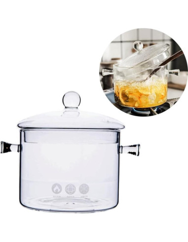 Cacerola de Vidrio DOITOOL 1.3L Resistente al Calor