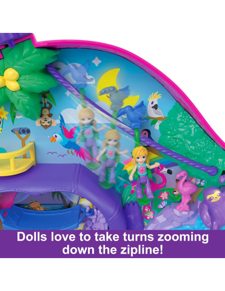 Bolso Compacto 2 en 1 Polly Pocket Perezoso con 2 Muñecas Bolso Compacto 2 en 1 Polly Pocket Perezoso con 2 Muñecas