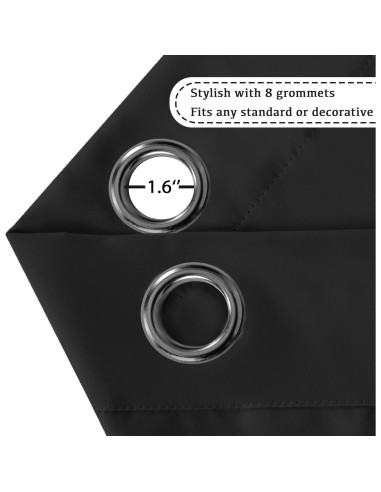 Cortinas Blackout Turquoize 2 Paneles 132x160 cm Negros