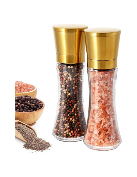 Juego de Molinillos de Sal y Pimienta VEVOK CHEF 180ml Acero Inoxidable Juego de Molinillos de Sal y Pimienta VEVOK CHEF 180ml Acero Inoxidable