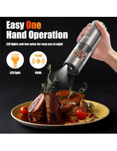 Molino de pimienta eléctrico DIJEE recargable USB 95 ml 2