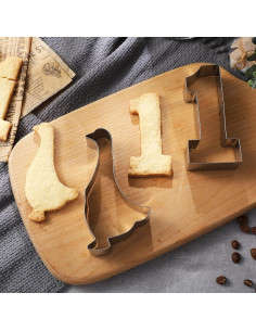 Cortadores de Galletas Honeydak 2 Pcs Pato y Número 1 2