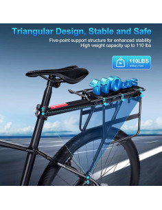Portaequipajes Trasero EQIIO CT-601-19 Aluminio 49.9kg 2