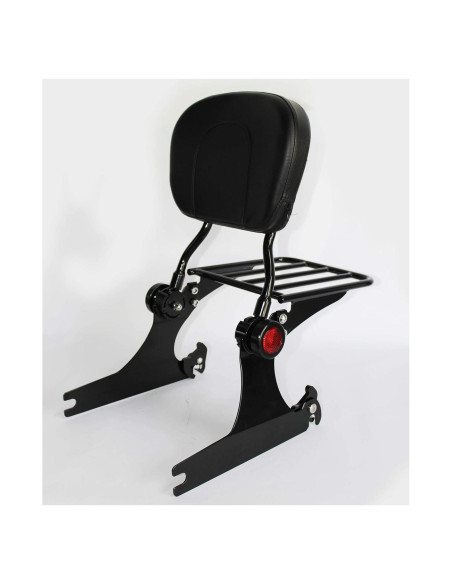 Soporte Sissy Bar Ajustable HTTMT con Portaequipajes Negro Soporte Sissy Bar Ajustable HTTMT con Portaequipajes Negro