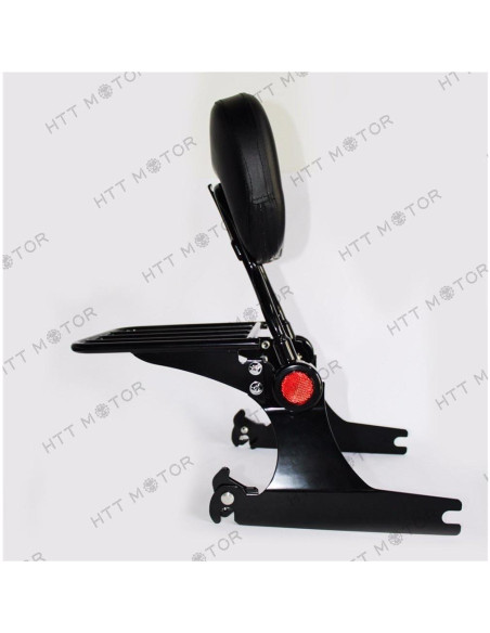 Soporte Sissy Bar Ajustable HTTMT con Portaequipajes Negro Soporte Sissy Bar Ajustable HTTMT con Portaequipajes Negro