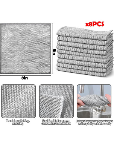 Trapos de Limpieza de Alambre XANGNIER 8 Pcs Reutilizables