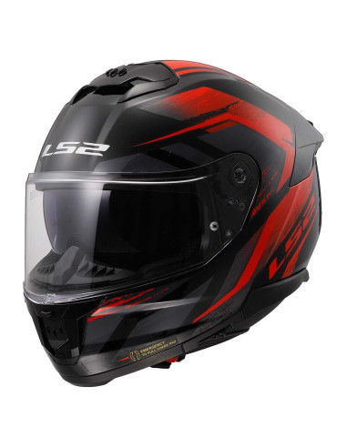 Casco Integral LS2 Stream II Negro/Rojo Mediano con Visera