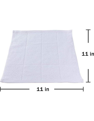 Paños de Cocina Glynniss 100% Algodón 27x27 cm 12 Pcs Blanco