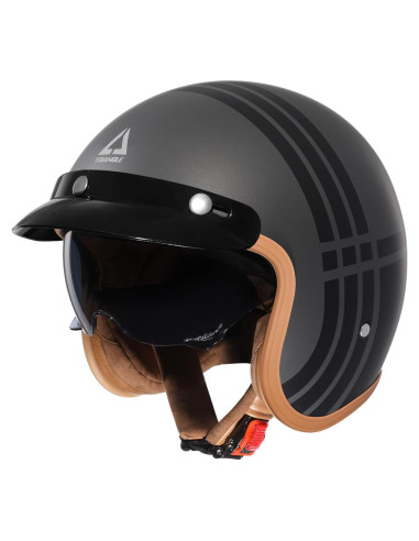 Casco TRIANGLE B206 Retro 3/4 para Motocicleta Adulto L