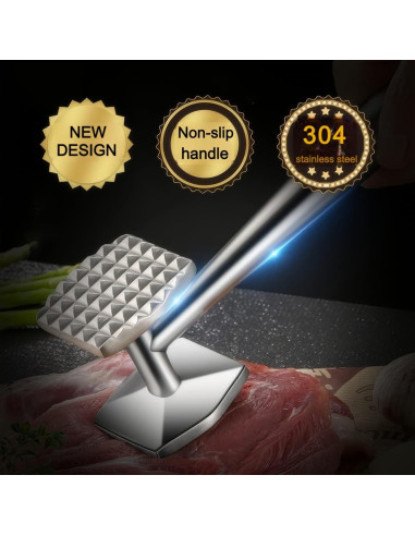 Aplanador de Carne AMOZO Martillo Acero Inoxidable 304 0.39kg