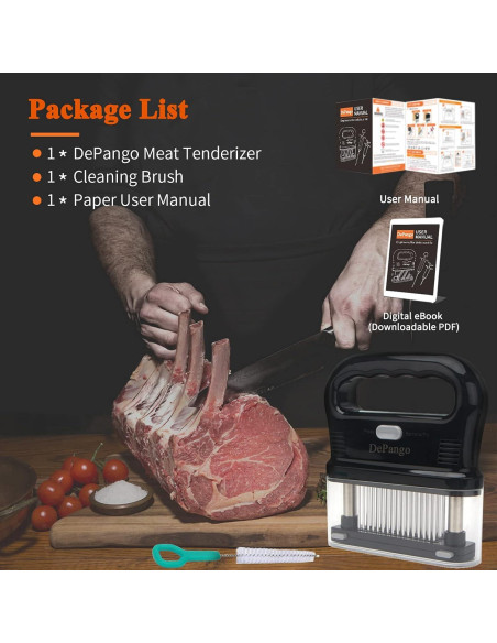 Ablandador de Carne DePango 48 Cuchillas Acero Inoxidable Ablandador de Carne DePango 48 Cuchillas Acero Inoxidable