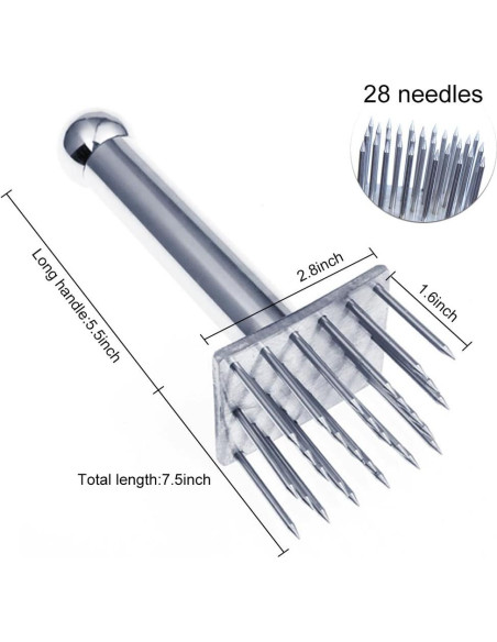 Ablandador de Carne Vankcp 28 Cuchillas Acero Inoxidable Ablandador de Carne Vankcp 28 Cuchillas Acero Inoxidable